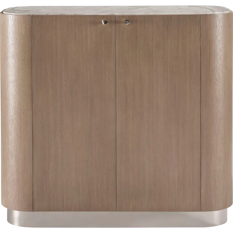 As Shown: Venetia with Polished Hena White Marble and Nickel Plated Brass