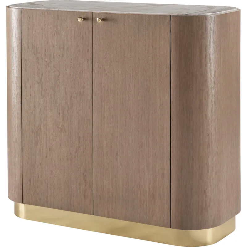 As Shown: Venetia with Polished Hena White Marble and Pure Brass