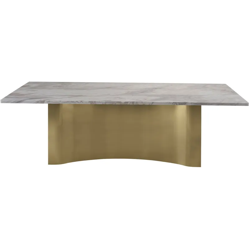 As Shown: Polished Hena White Marble with Pure Brass