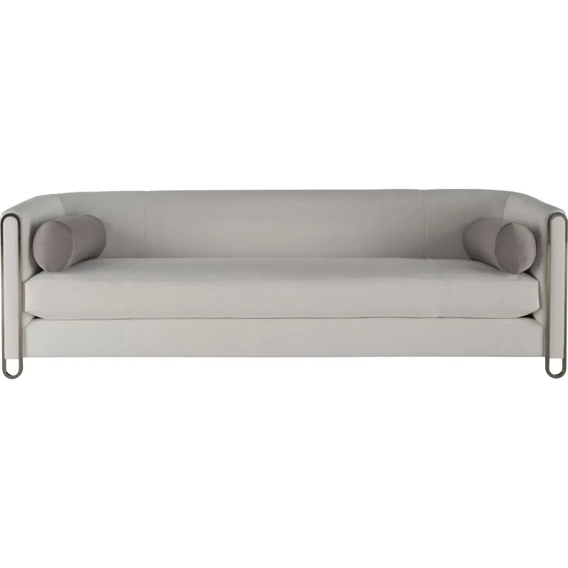 As Shown: 24-287 fabric, 24-284 fabric (pillows), Nickel Plated Brass finish
