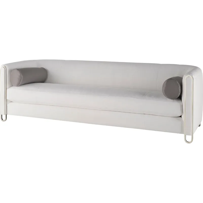 As Shown: 24-287 fabric, 24-284 fabric (pillows), Nickel Plated Brass finish