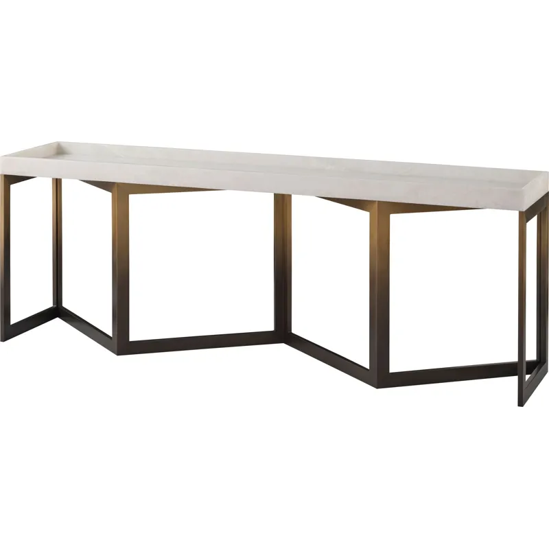 As Shown: Polished Namibia White Marble top, Flow base