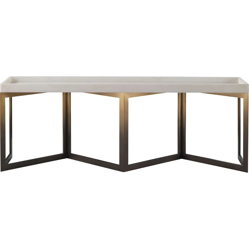 As Shown: Polished Namibia White Marble top, Flow base