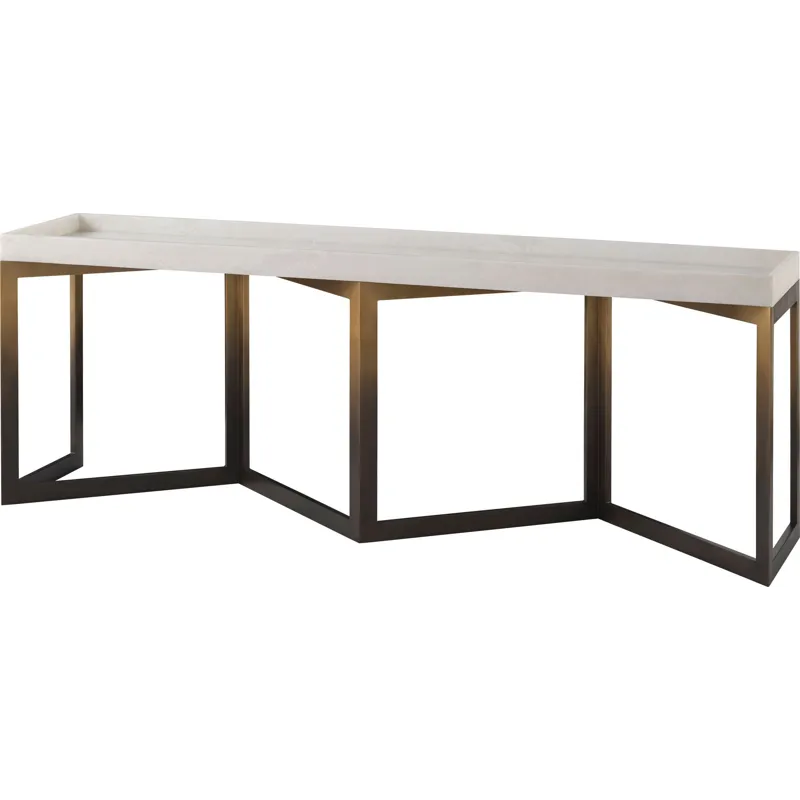 As Shown: Polished Namibia White Marble top, Flow base