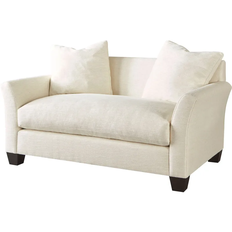 As Shown: Shelter weltless arm, bench cushion, large tapered leg, standard straight back, tight boxe