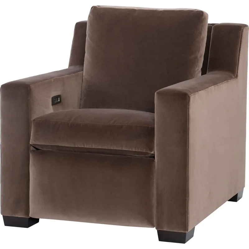 As Shown: fabric 94-567, medium block foot in Chocolate Mink, Wide Track arm