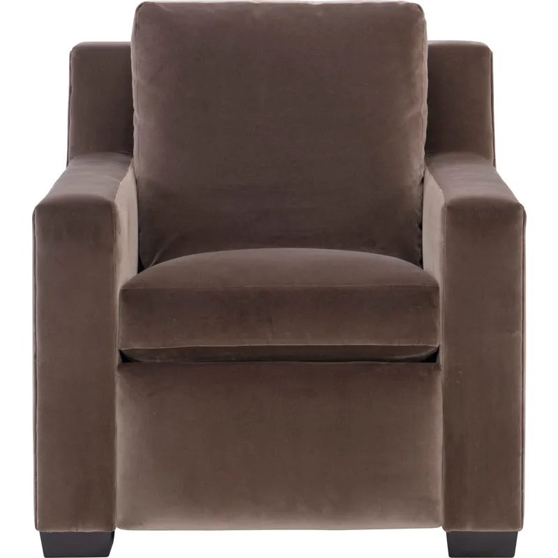 As Shown: fabric 94-567, medium block foot in Chocolate Mink, Wide Track arm