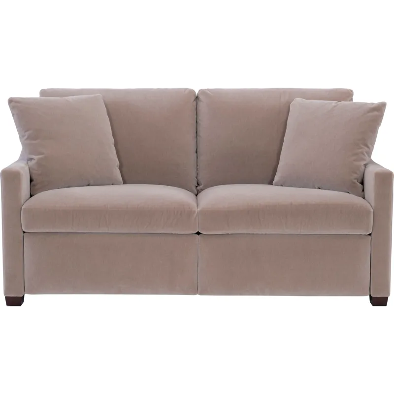 As Shown: fabric 930-013, small tapered foot in Chocolate Mink, Modern Slope arm and back