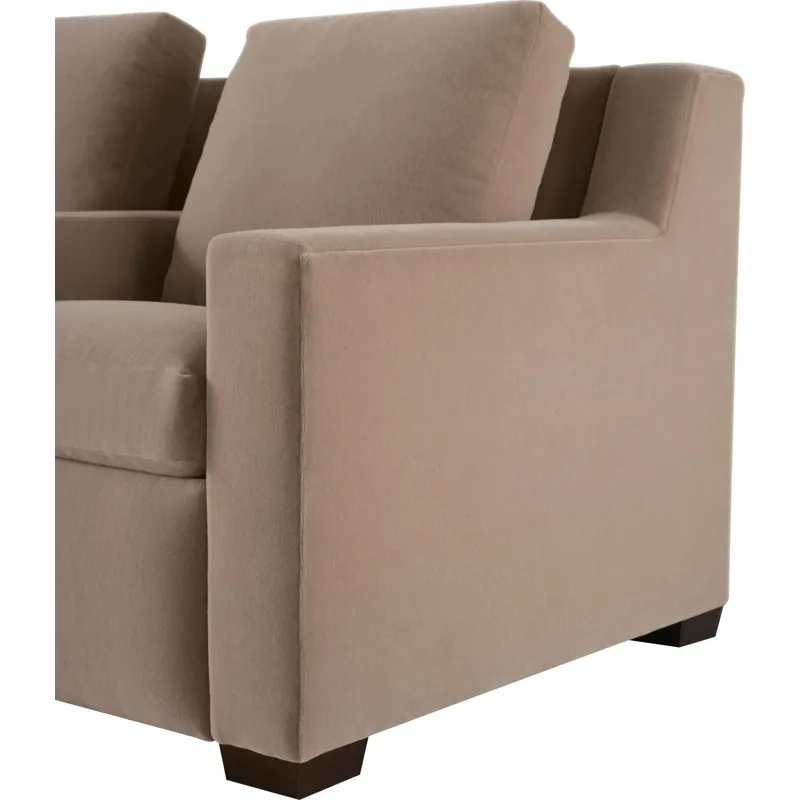 As Shown: fabric 930-013, medium block foot in Chocolate Mink, wide track arm