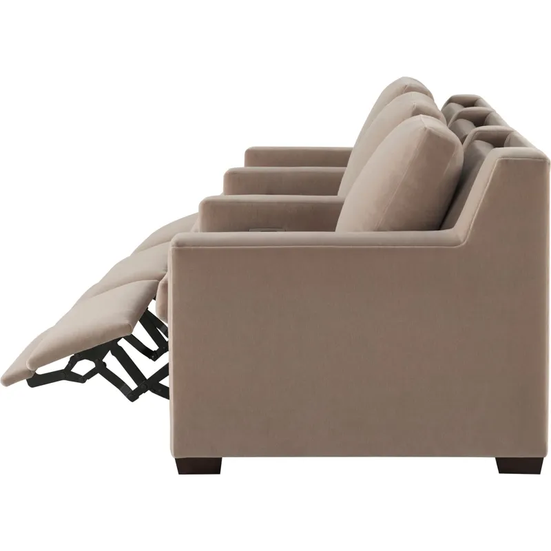 As Shown: fabric 930-013, medium block foot in Chocolate Mink, wide track arm