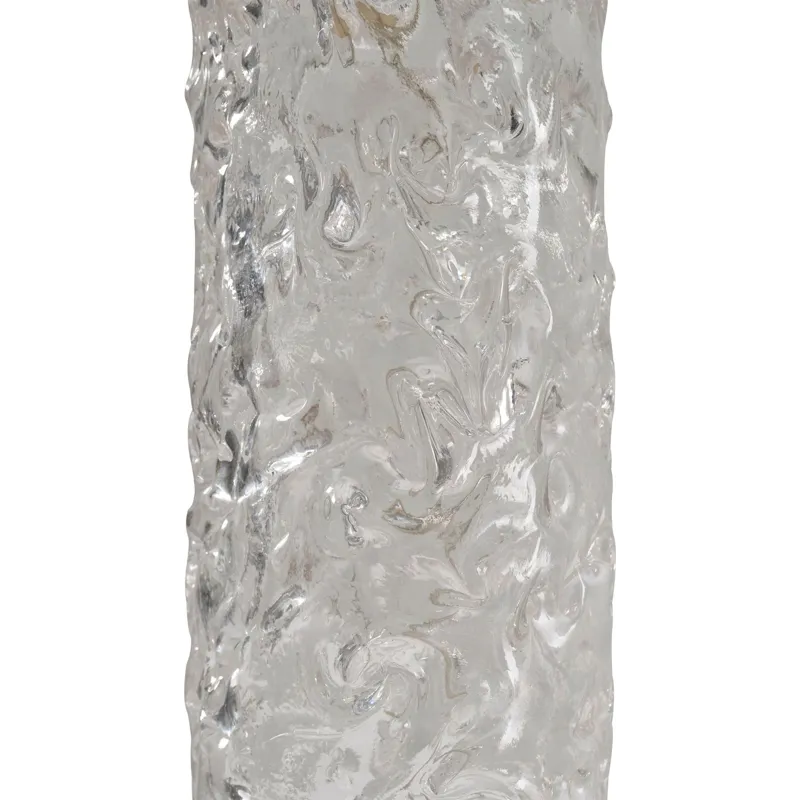 As Shown: Cast Murano Glass base, White linen shade