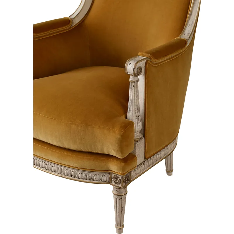 As Shown: fabric 85-531 (no longer available), Venetian finish with Worn Gilt tipping