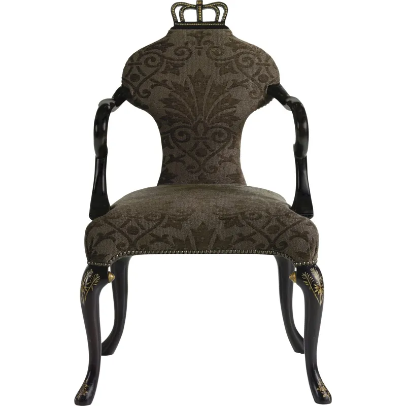 As Shown: fabric 73-631 (no longer available), Manor House finish, Gold decorated trim accents on cr