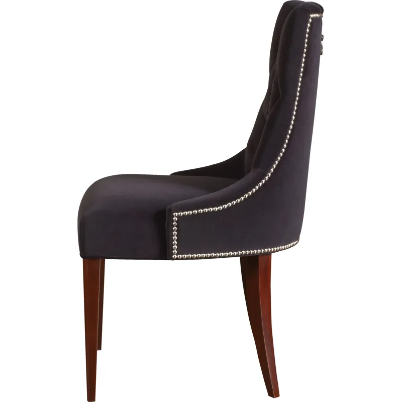 As Shown: fabric 64-146 (no longer available), Luxe finish, Polished Nickel pull and nail trim