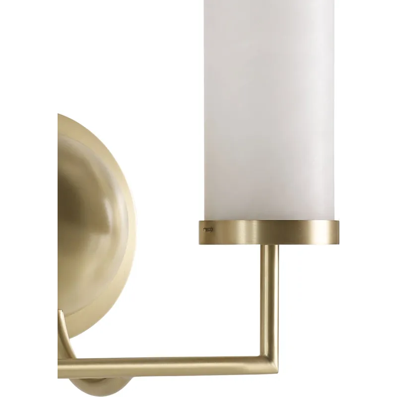 As Shown: Satin Brass with alabaster shades