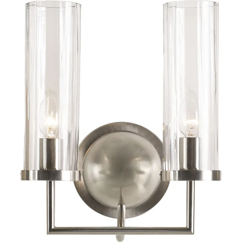 As Shown: Satin Nickel with faceted glass shades