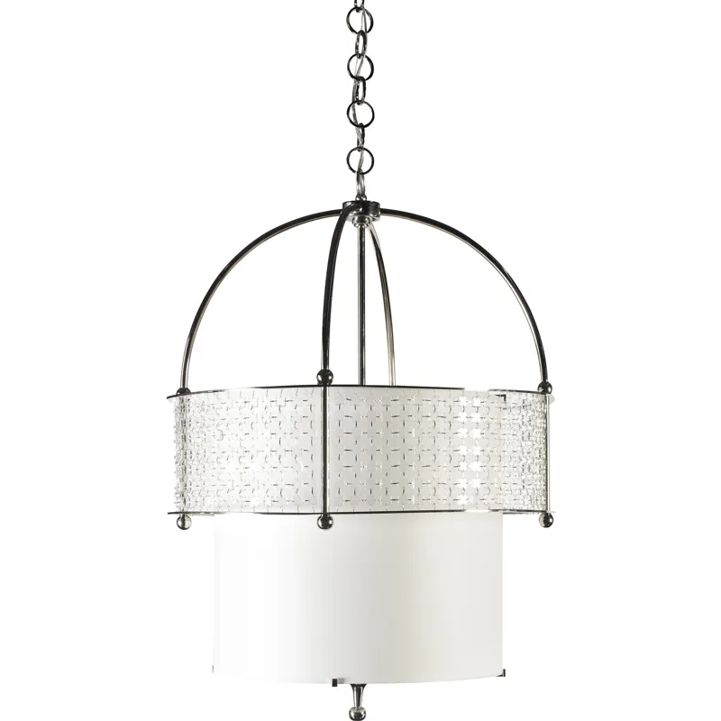 As Shown: Nickel Finish with Ivory Chinette Shade