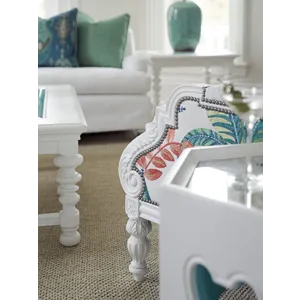 Villa Blanca Bilbao Hexagonal End Table With Teal Accents