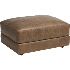 Barclay Butera Upholstery Millington Leather Ottoman