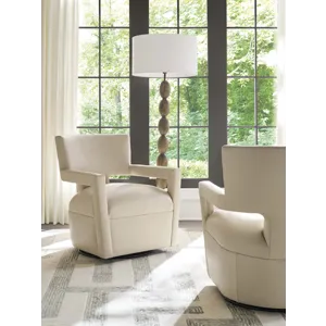 Barclay Butera Upholstery Woodside Leather Swivel Chair