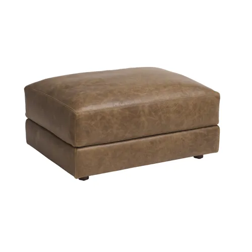 Barclay Butera Upholstery Millington Leather Ottoman