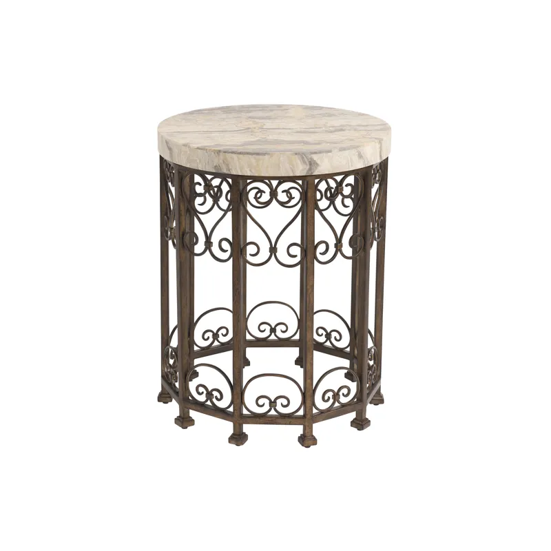 Montecito Lowery Round Metal Accent Table