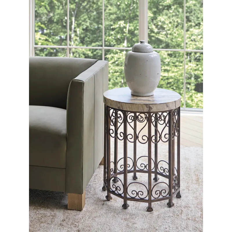 Montecito Lowery Round Metal Accent Table