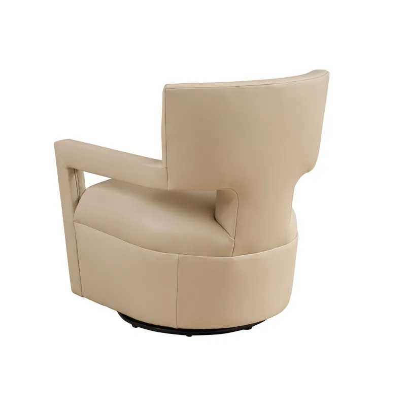 Barclay Butera Upholstery Woodside Leather Swivel Chair