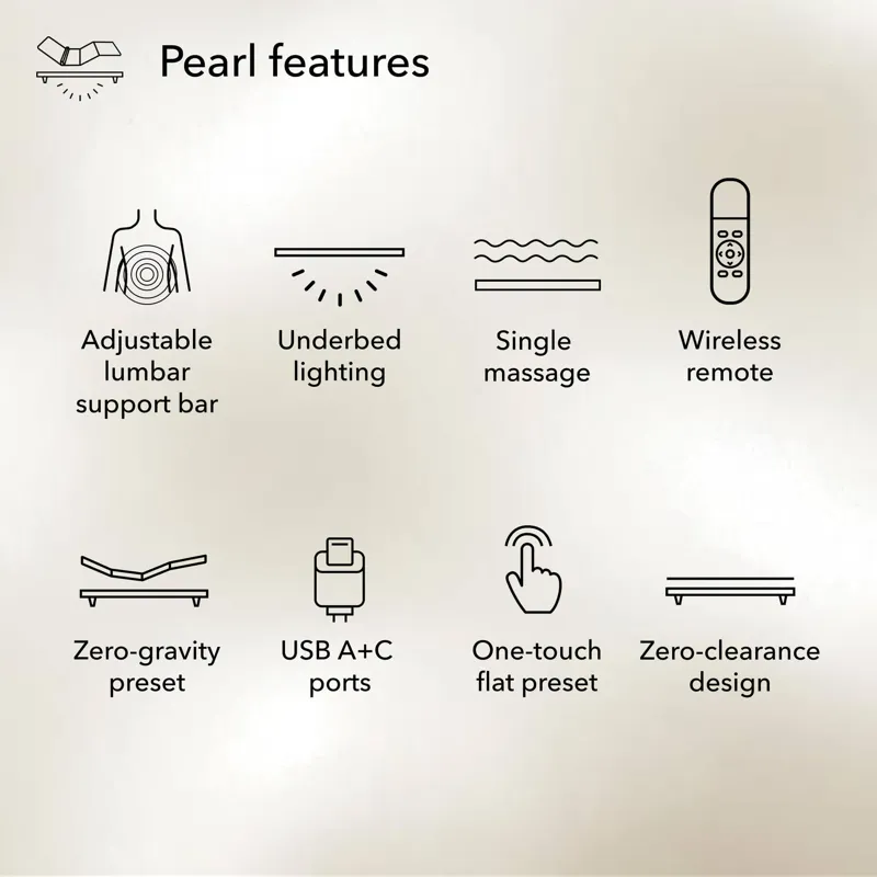 baselogic Pearl Adjustable Frame Base -Cal King Split