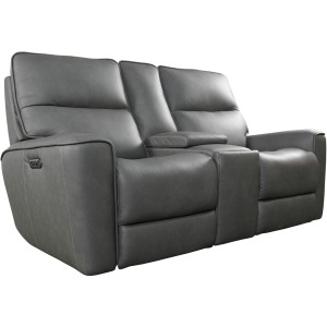 Kenneth Motion Loveseat w/Power & Console - Gunmetal