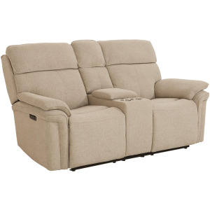 Andre Motion Loveseat w/Power & Console - Oatmeal