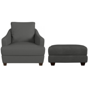 Leland Chair & Ottoman - Flint