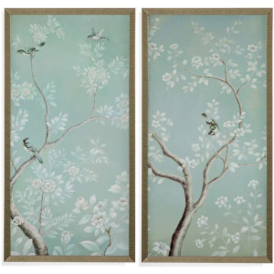 Birds & Flowers Framed Print s/2