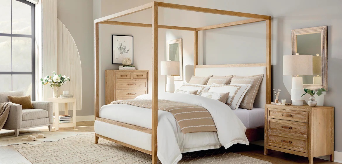 Courtland King Upholstered Bed with Canopy 2571K183C by Bassett at