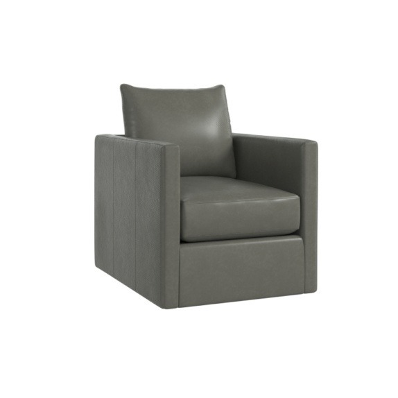 Beckham Leather Swivel Chair 267605L by Bassett at Riley's Furniture