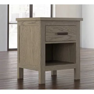 Benchmade Abingdon Oak Bedside Table w/Charger