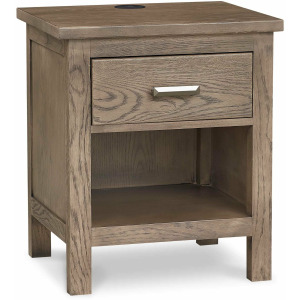 Benchmade Abingdon Oak Bedside Table w/Charger