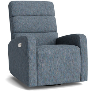 Hudson Track Arm Swivel Glider & Lay Flat Power Recliner