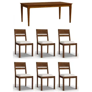 HideAway 7 PC Solid Maple Dining Set - Auburn Maple