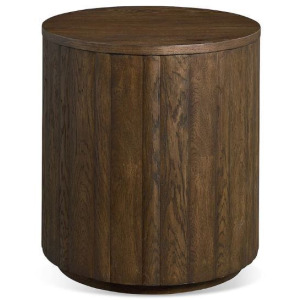 Andora Round Plinth End Table - Chestnut
