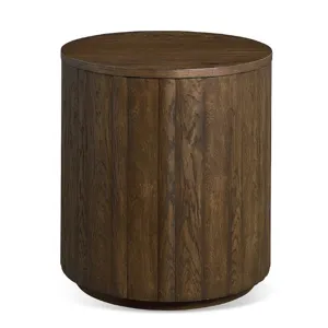 Andora Round Plinth End Table - Chestnut