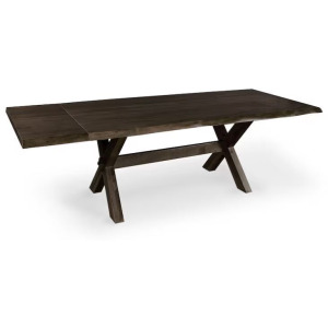 Crossbuck Live Edge Dining Table with Extendable Leaves