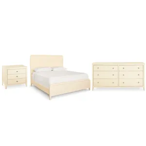Newbury 3 PC Panel Bedroom Set - Newbury Parchment Gesso