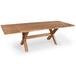 Crossbuck Live Edge Dining Table with Extendable Leaves