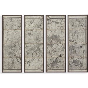 Map of London Panels Set of 4