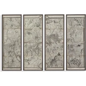 Map of London Panels Set of 4