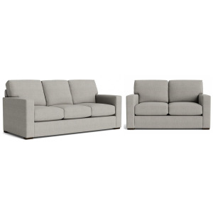 Anson Track Arm Sofa & Loveseat Set - Laredo Chrome
