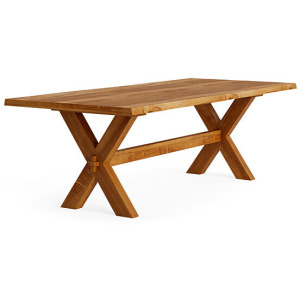 Crossbuck Maple Live Edge Dining Table - Sandstone Maple