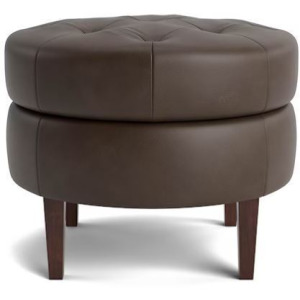 Delway Round Leather Ottoman