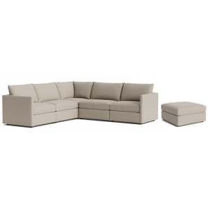 Beckham 5 PC Sectional & Ottoman - Hailey Straw